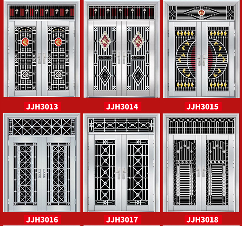 不锈钢门车库楼宇门304进户大门防盗门室内门别墅入户门庭院门(图6)