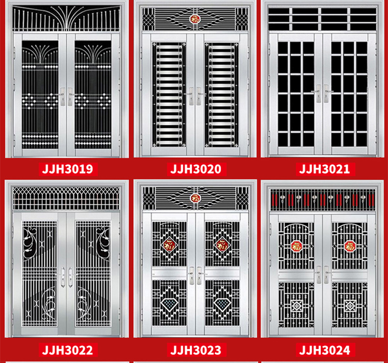 不锈钢门车库楼宇门304进户大门防盗门室内门别墅入户门庭院门(图7)