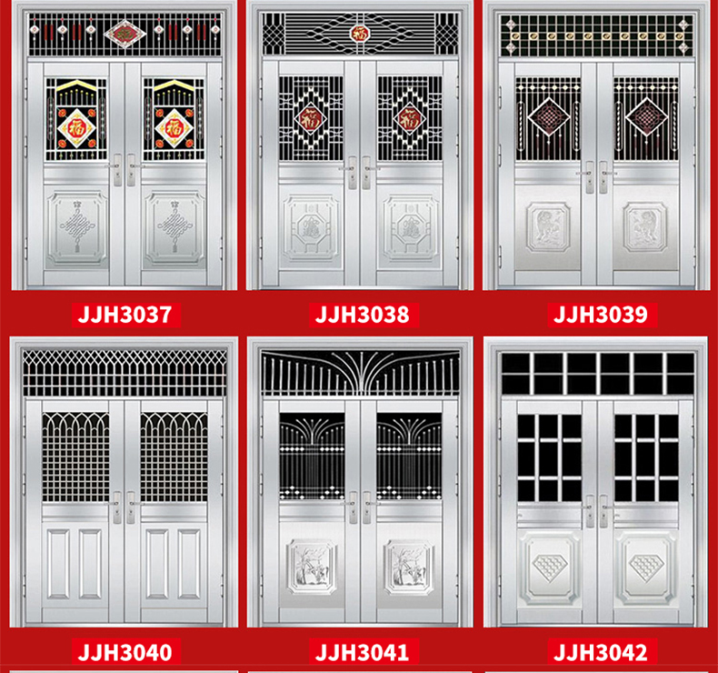 不锈钢门车库楼宇门304进户大门防盗门室内门别墅入户门庭院门(图10)