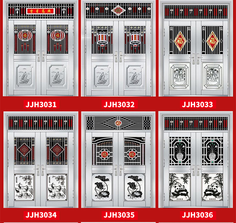 不锈钢门车库楼宇门304进户大门防盗门室内门别墅入户门庭院门(图9)