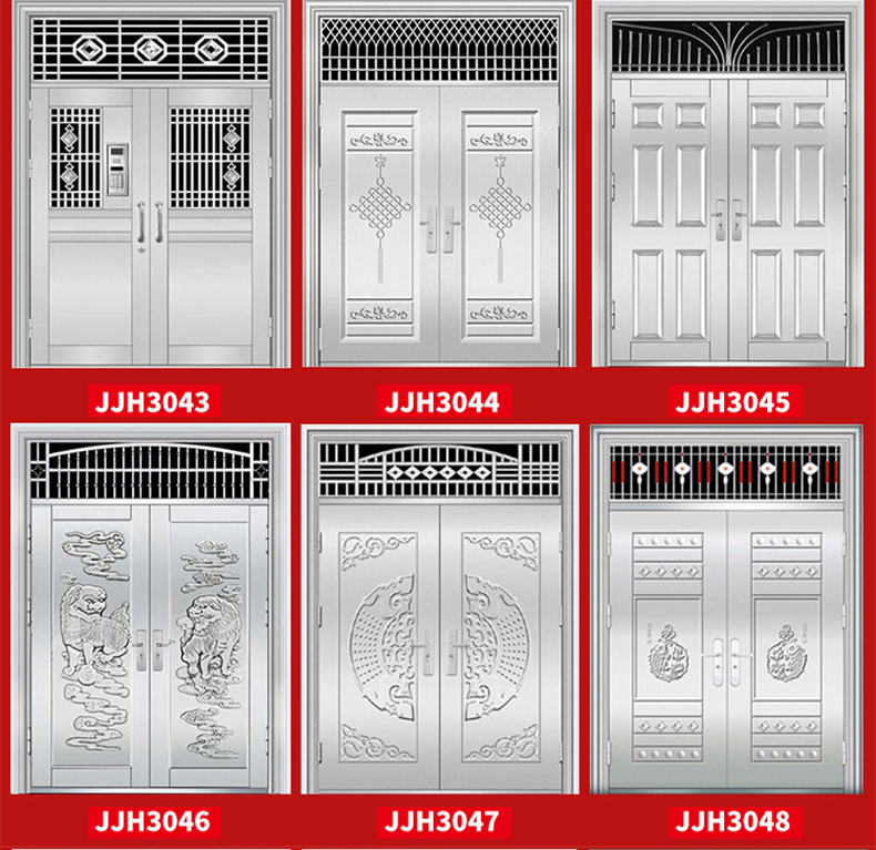 不锈钢门车库楼宇门304进户大门防盗门室内门别墅入户门庭院门(图11)