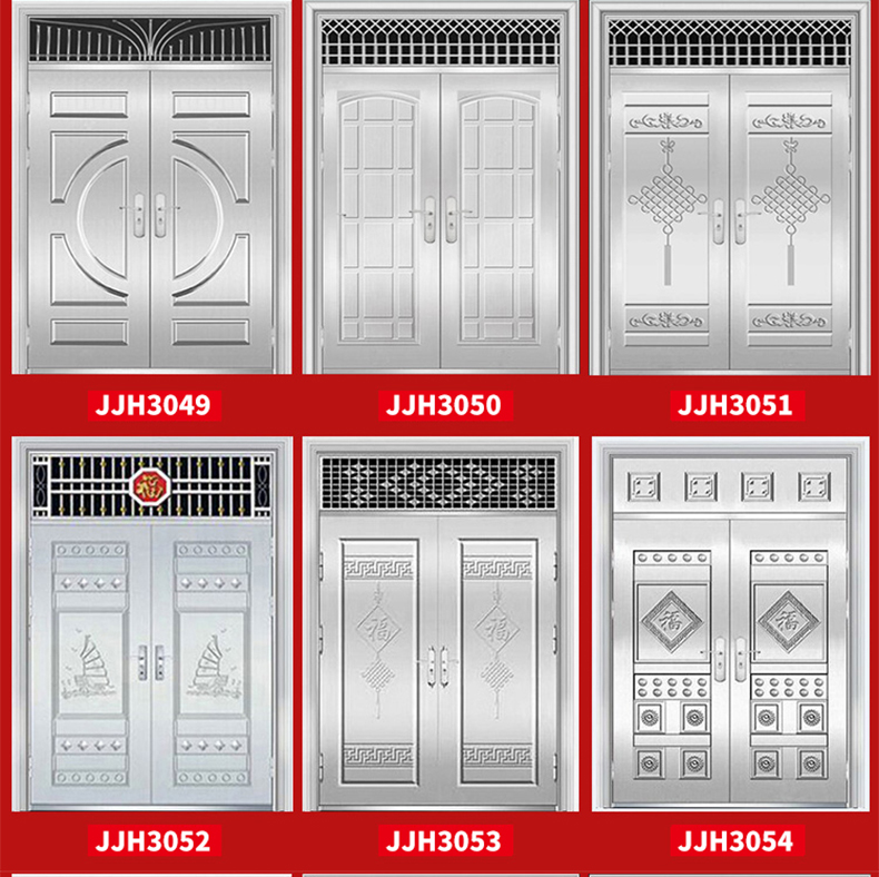 不锈钢门车库楼宇门304进户大门防盗门室内门别墅入户门庭院门(图12)