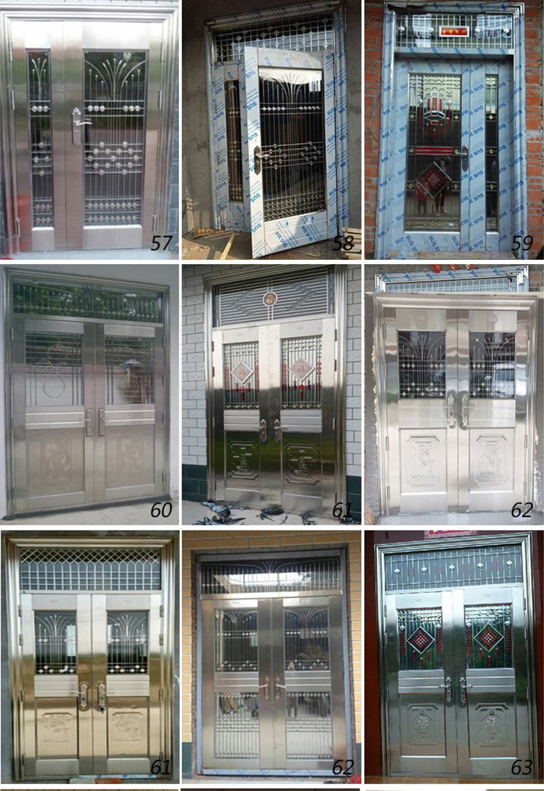 不锈钢门车库楼宇门304进户大门防盗门室内门别墅入户门庭院门(图19)