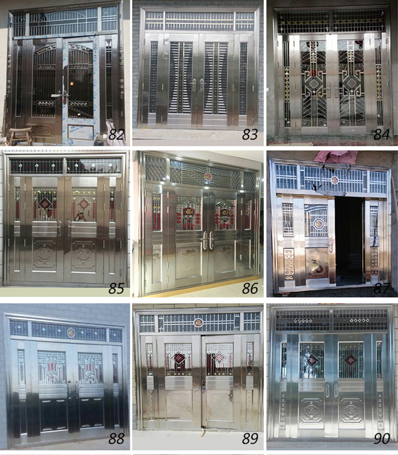 不锈钢门车库楼宇门304进户大门防盗门室内门别墅入户门庭院门(图22)