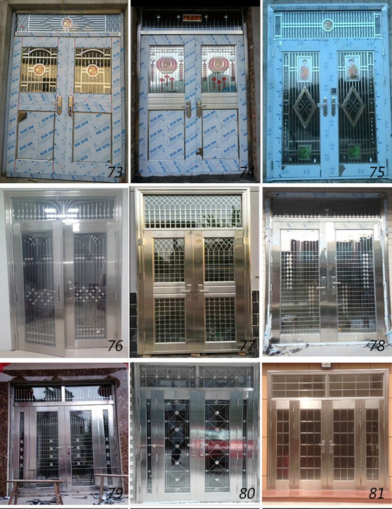 不锈钢门车库楼宇门304进户大门防盗门室内门别墅入户门庭院门(图21)