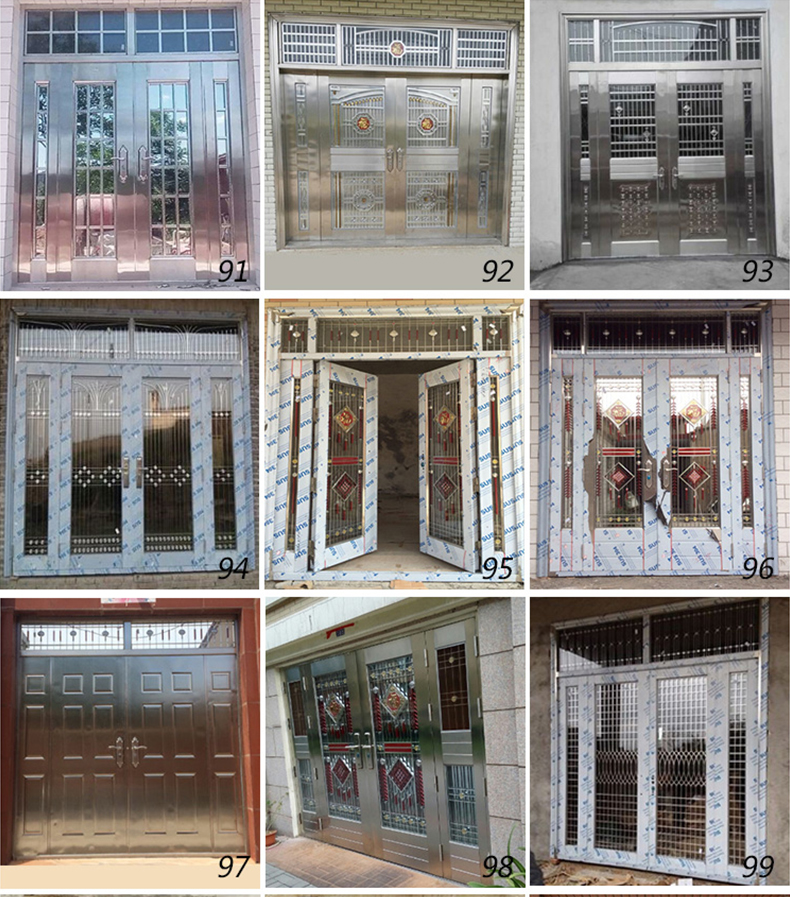 不锈钢门车库楼宇门304进户大门防盗门室内门别墅入户门庭院门(图23)