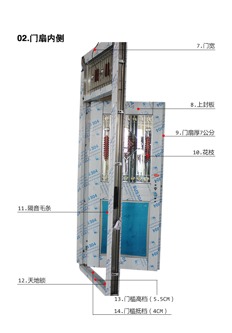 不锈钢门车库楼宇门304进户大门防盗门室内门别墅入户门庭院门(图28)
