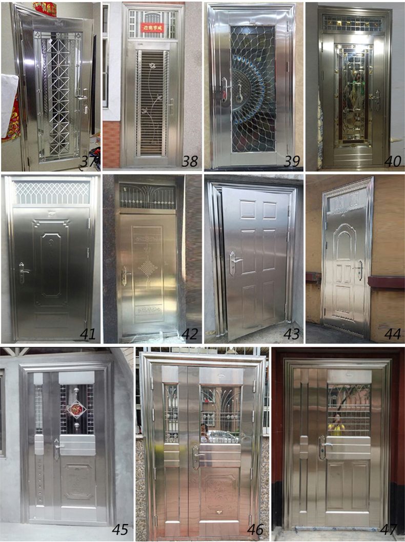 304不锈钢门单元门氟碳漆小区防盗门楼道门对讲车库楼宇门子母门(图9)