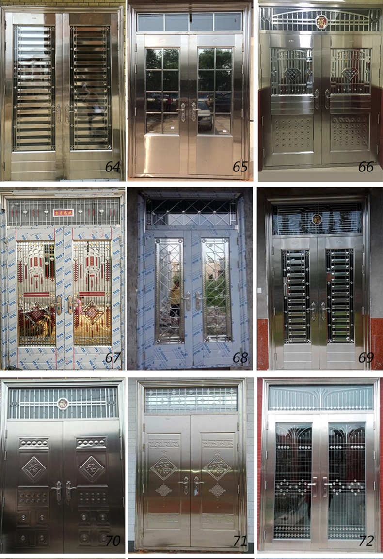 304不锈钢门单元门氟碳漆小区防盗门楼道门对讲车库楼宇门子母门(图12)