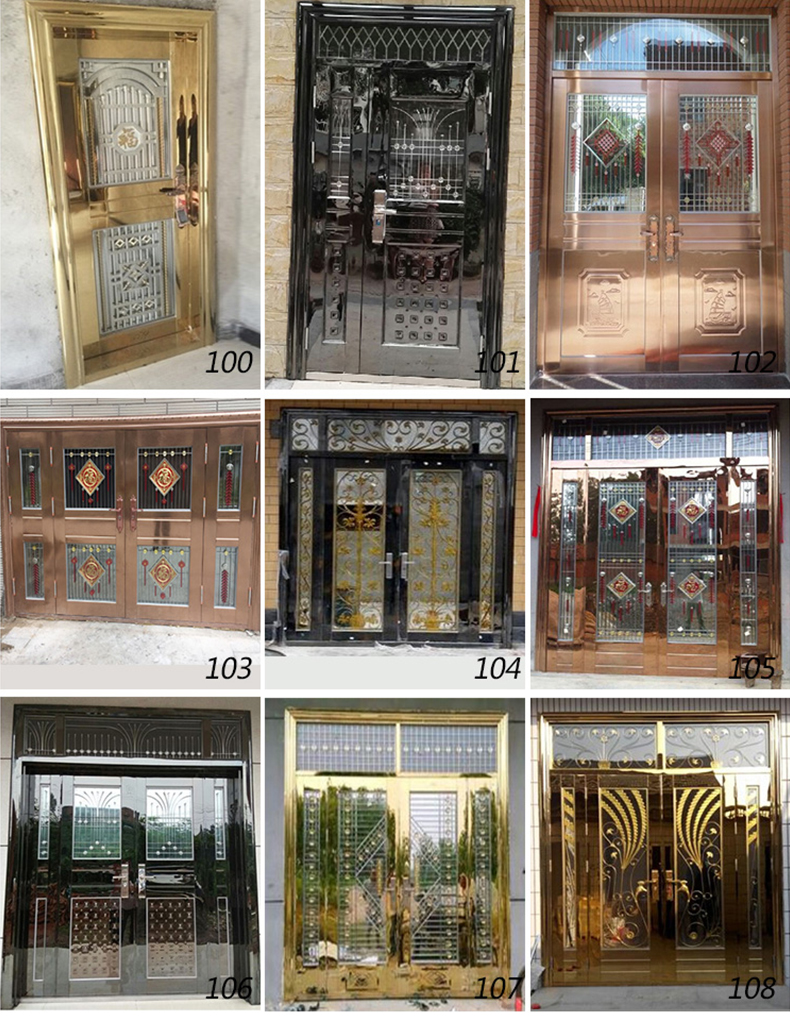 304不锈钢门单元门氟碳漆小区防盗门楼道门对讲车库楼宇门子母门(图16)