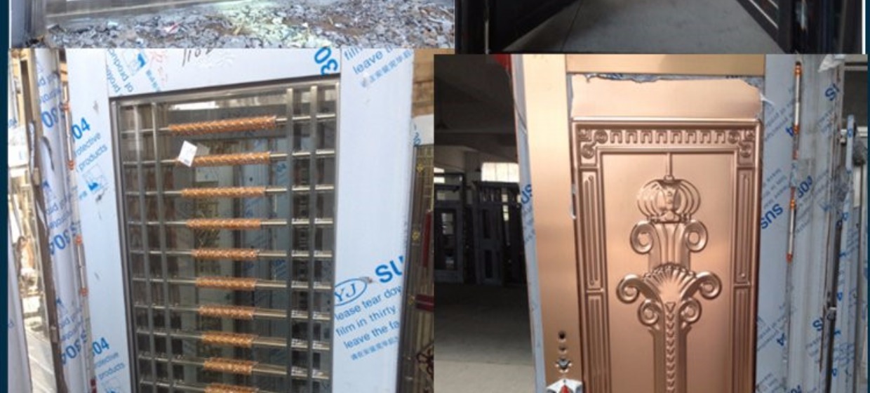 飞群楼宇门小区氟碳漆防盗门楼道对讲可视304单元门定制厂家直销(图5)