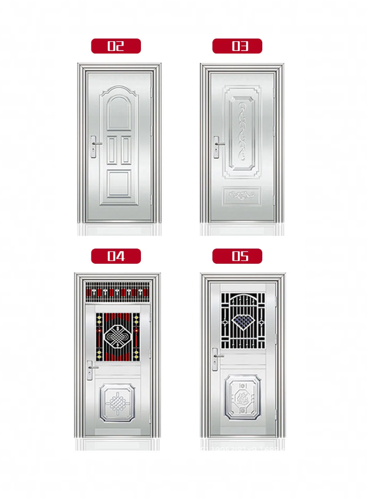 厂家直销防晒入户门安全单门大门自建定制楼宇双开门不锈钢门户外(图8)