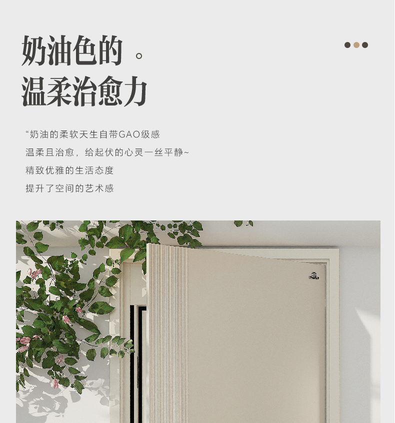 美心新款INS奶油风甲级防盗门安全门别墅大门智能门单门子母6230(图8)