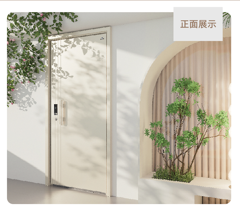 美心新款INS奶油风甲级防盗门安全门别墅大门智能门单门子母6230(图24)