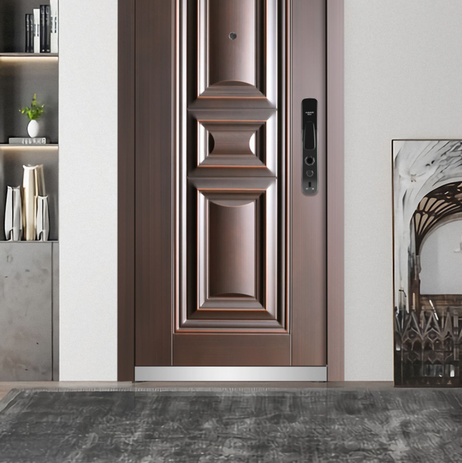 鑫佳意防盗门甲级钢质入户门进户室外带气窗通风子母门双开农村门(图10)