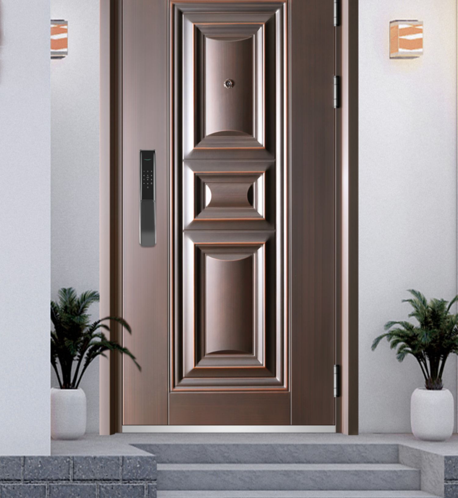 鑫佳意防盗门甲级钢质入户门进户室外带气窗通风子母门双开农村门(图16)