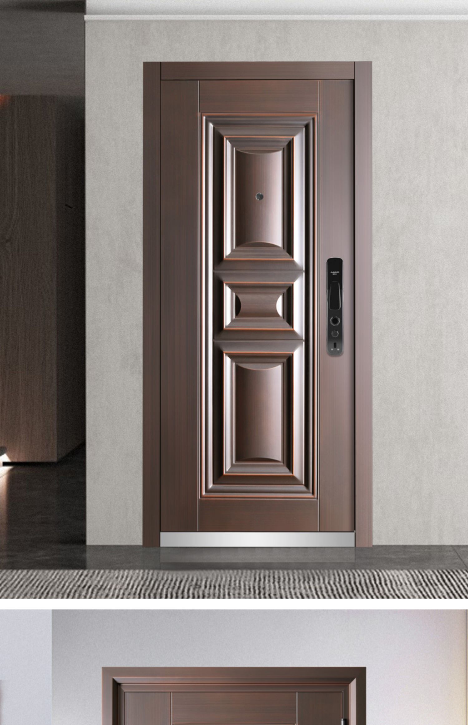 鑫佳意防盗门甲级钢质入户门进户室外带气窗通风子母门双开农村门(图15)