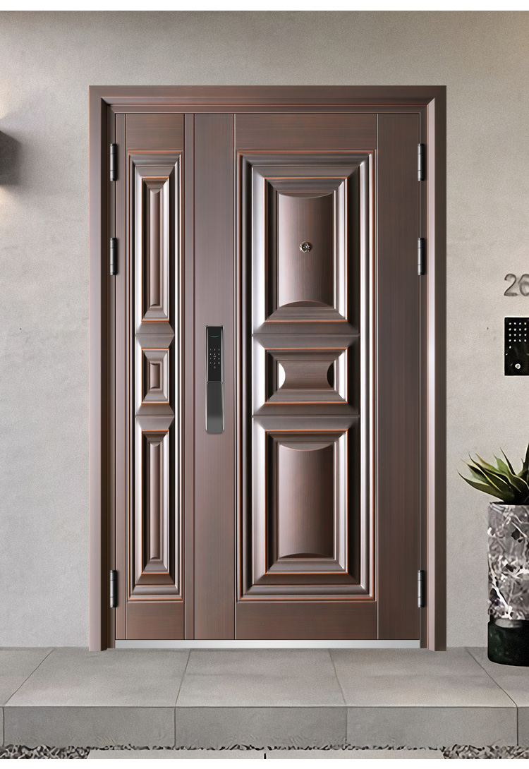 鑫佳意防盗门甲级钢质入户门进户室外带气窗通风子母门双开农村门(图23)