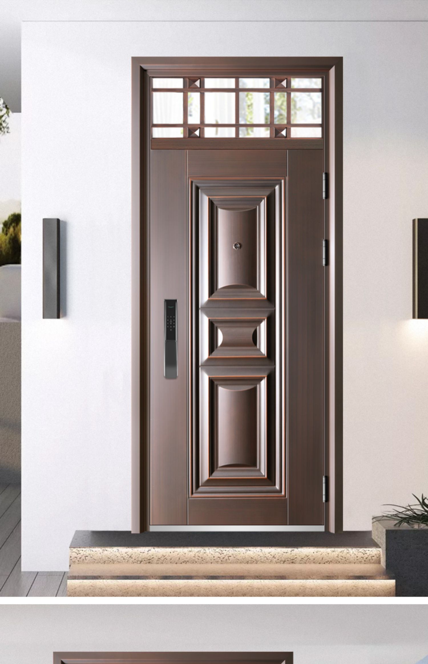 鑫佳意防盗门甲级钢质入户门进户室外带气窗通风子母门双开农村门(图24)