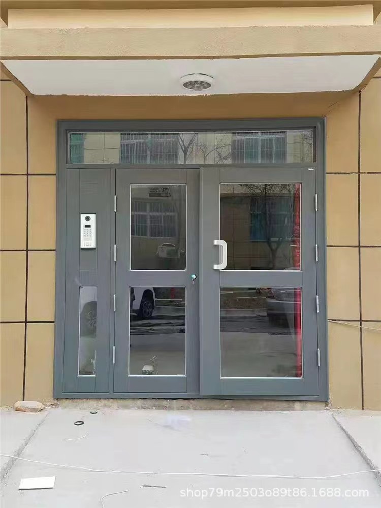 小区单元楼宇入户栅栏通风楼道电控防盗门工程不锈钢镂空玻璃门(图10)