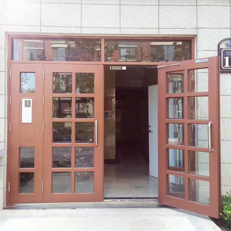 小区单元楼宇入户栅栏通风楼道电控防盗门工程不锈钢镂空玻璃门(图8)