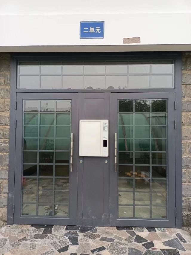 小区单元楼宇入户栅栏通风楼道电控防盗门工程不锈钢镂空玻璃门(图13)