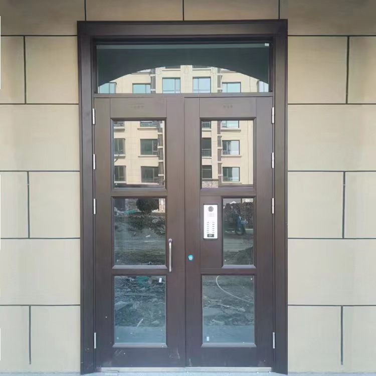小区单元楼宇入户栅栏通风楼道电控防盗门工程不锈钢镂空玻璃门(图14)