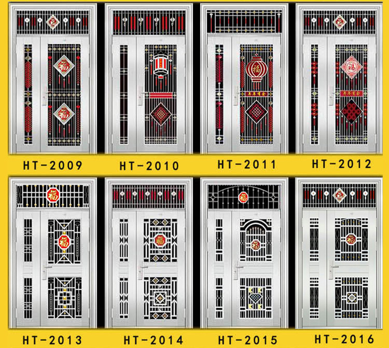 304不锈钢防盗门大门双开门乡村安全门白钢门家用单门楼宇子母门(图7)