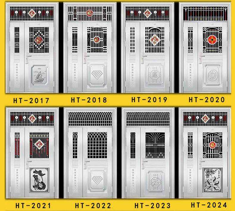 304不锈钢防盗门大门双开门乡村安全门白钢门家用单门楼宇子母门(图8)