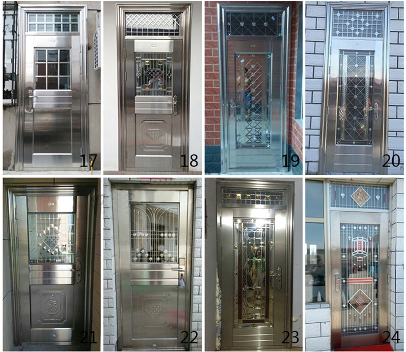 304不锈钢防盗门大门双开门乡村安全门白钢门家用单门楼宇子母门(图13)