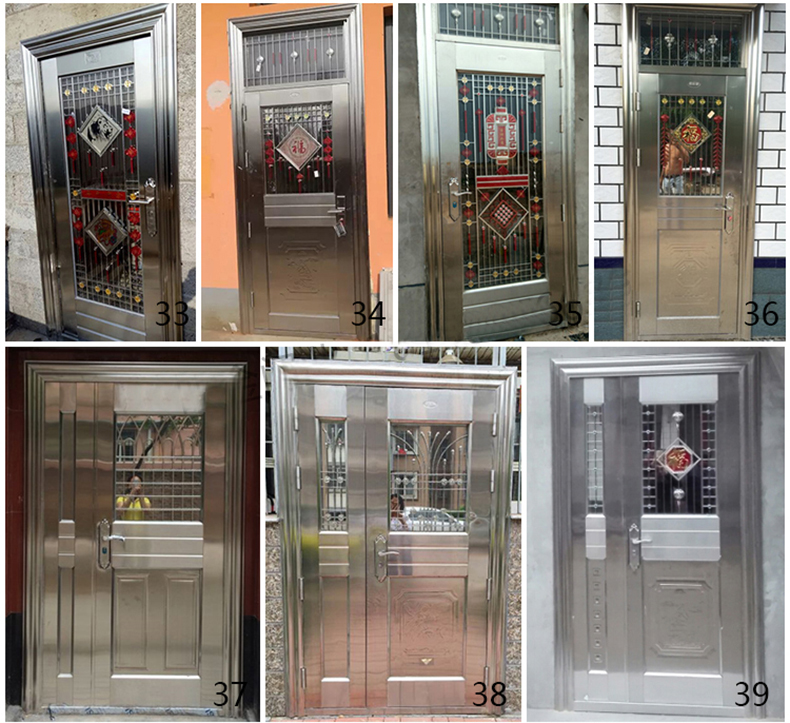 304不锈钢防盗门大门双开门乡村安全门白钢门家用单门楼宇子母门(图15)