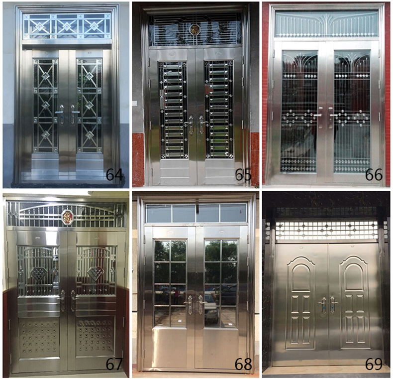 304不锈钢防盗门大门双开门乡村安全门白钢门家用单门楼宇子母门(图20)