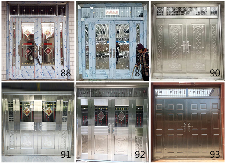 304不锈钢防盗门大门双开门乡村安全门白钢门家用单门楼宇子母门(图24)