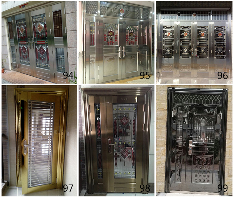 304不锈钢防盗门大门双开门乡村安全门白钢门家用单门楼宇子母门(图25)