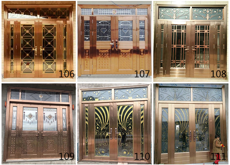 304不锈钢防盗门大门双开门乡村安全门白钢门家用单门楼宇子母门(图27)