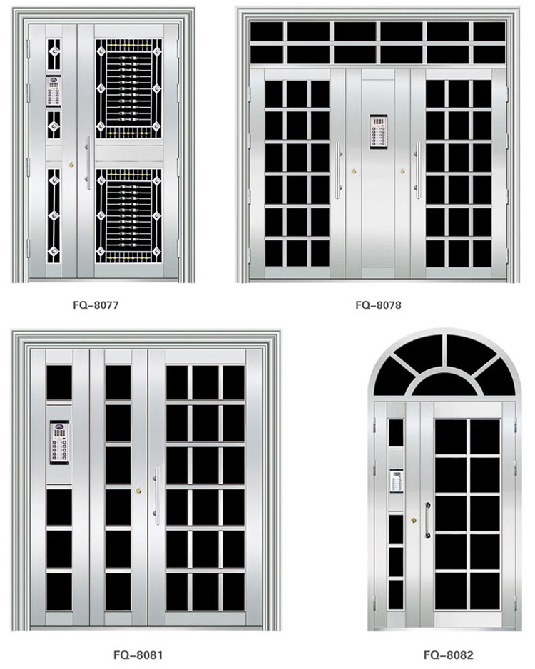 定制可视楼道门小区不锈钢楼宇门304氟碳漆对讲防盗单元门(图14)
