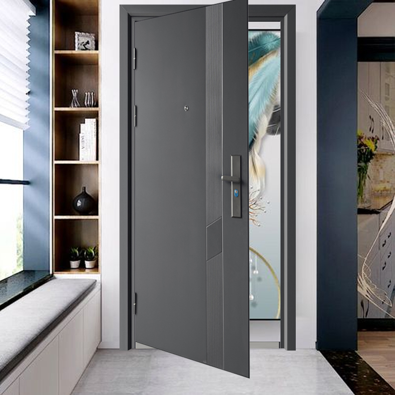 钢质门出租房门小尺寸防盗门定制工程门进户门入户门铁门单门子母(图2)