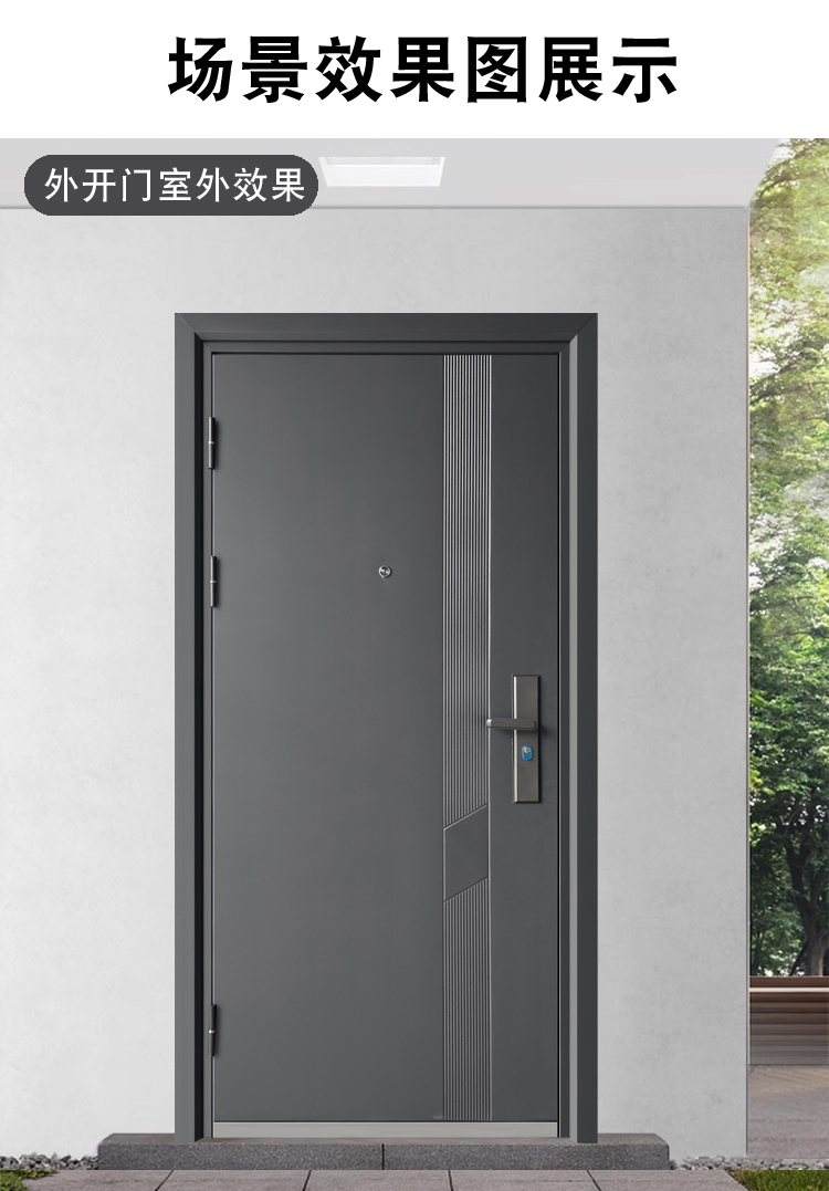 钢质门出租房门小尺寸防盗门定制工程门进户门入户门铁门单门子母(图3)