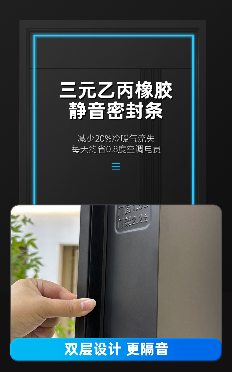 防盗门甲级入户门家用安全门子母门静音进户门别墅门发泡填充定制(图10)