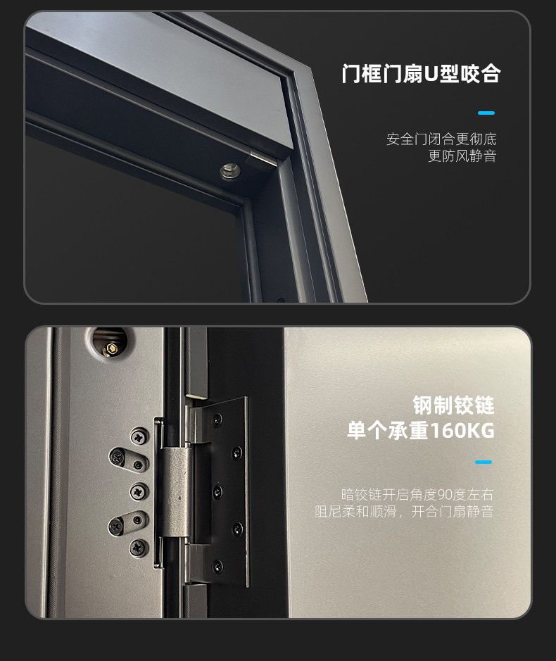 防盗门甲级入户门家用安全门子母门静音进户门别墅门发泡填充定制(图15)