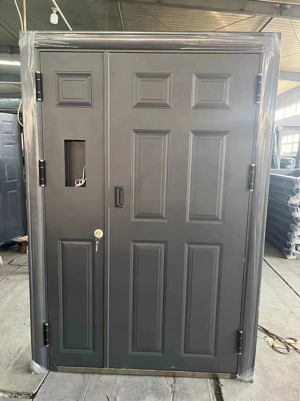 钢制楼宇门厂家实拍图片整版开窗楼宇门 钢质楼宇门 小区入户门(图3)