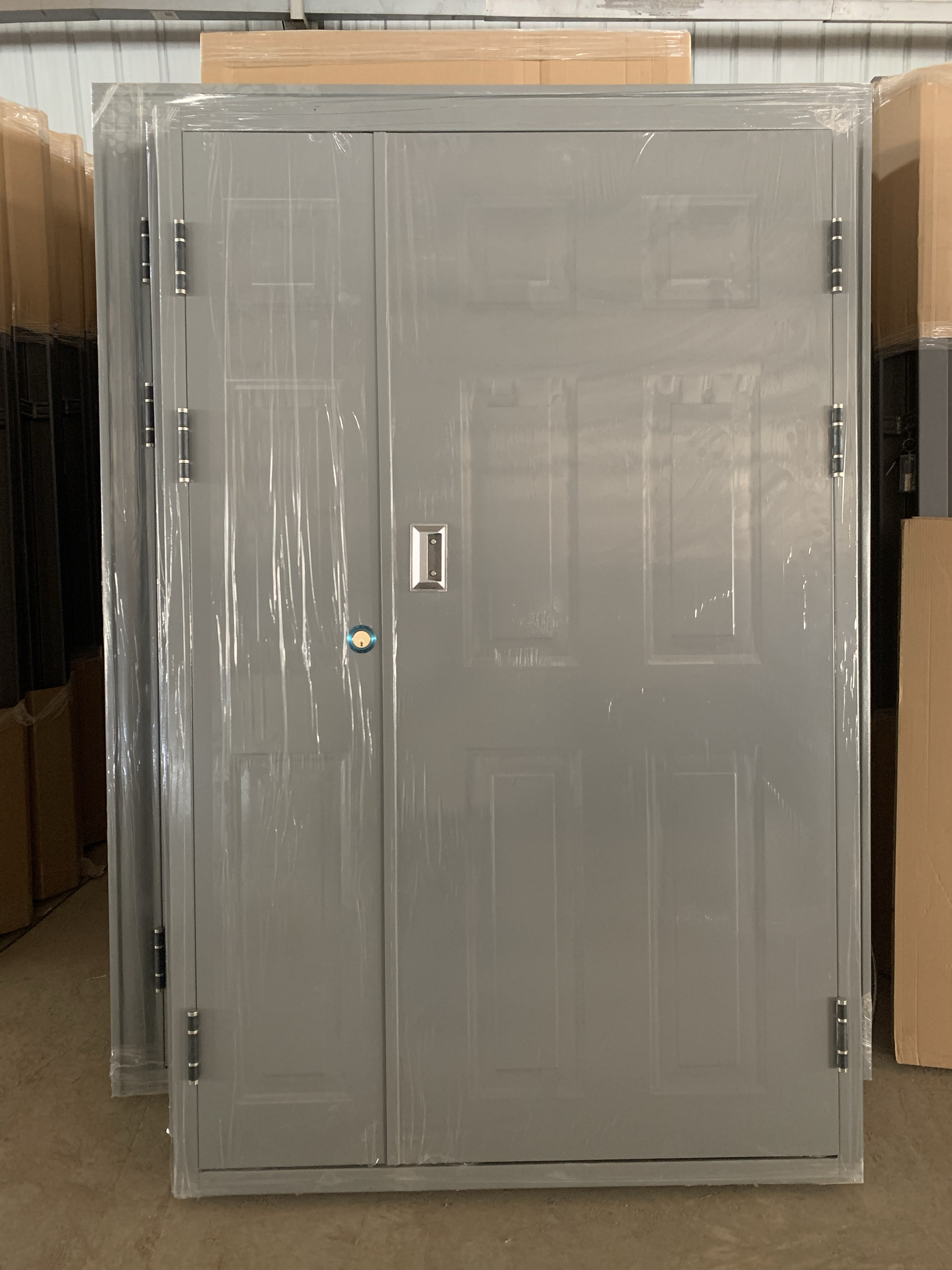 钢制楼宇门厂家实拍图片整版开窗楼宇门 钢质楼宇门 小区入户门(图5)