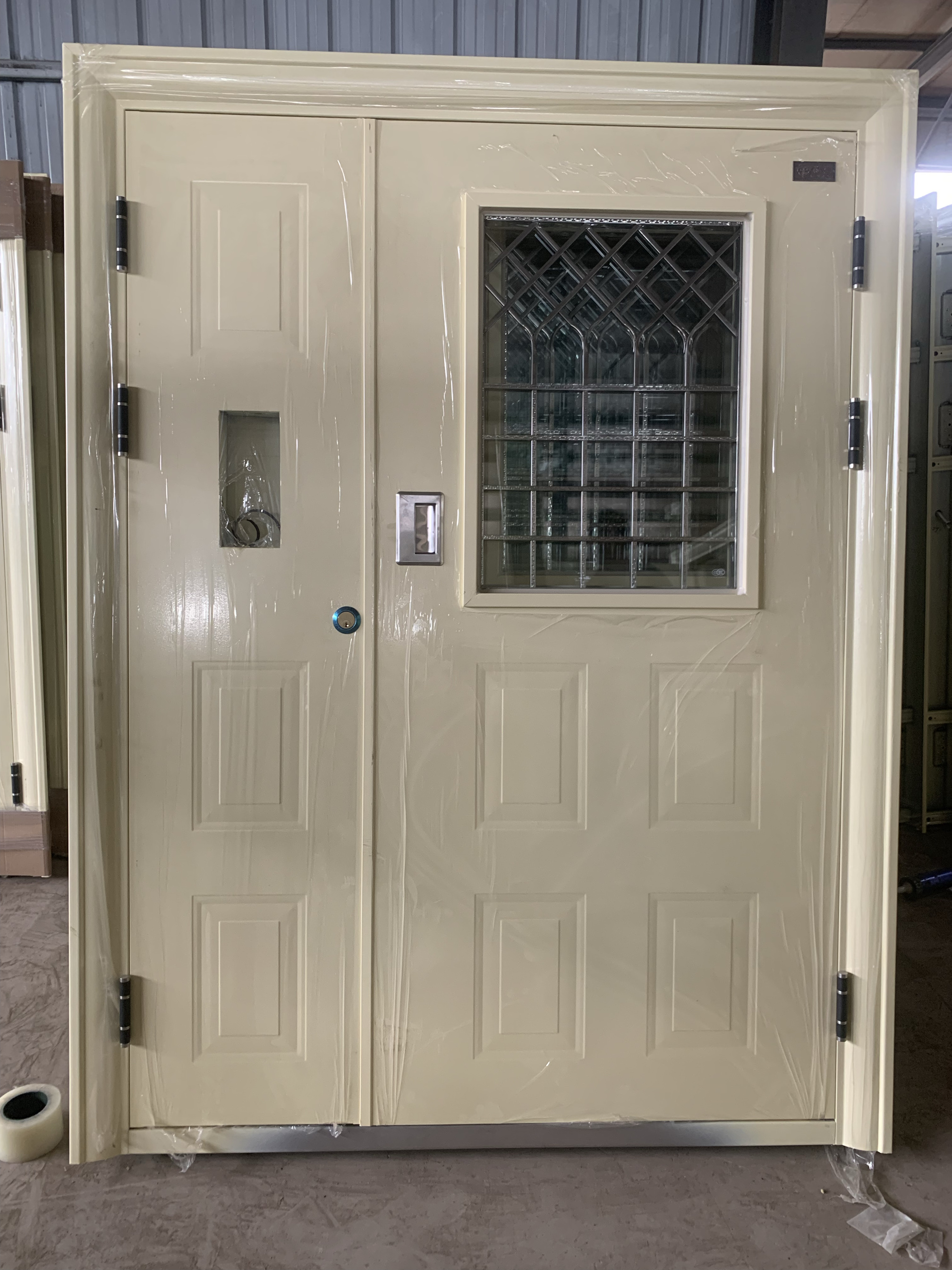 钢制楼宇门厂家实拍图片整版开窗楼宇门 钢质楼宇门 小区入户门(图7)