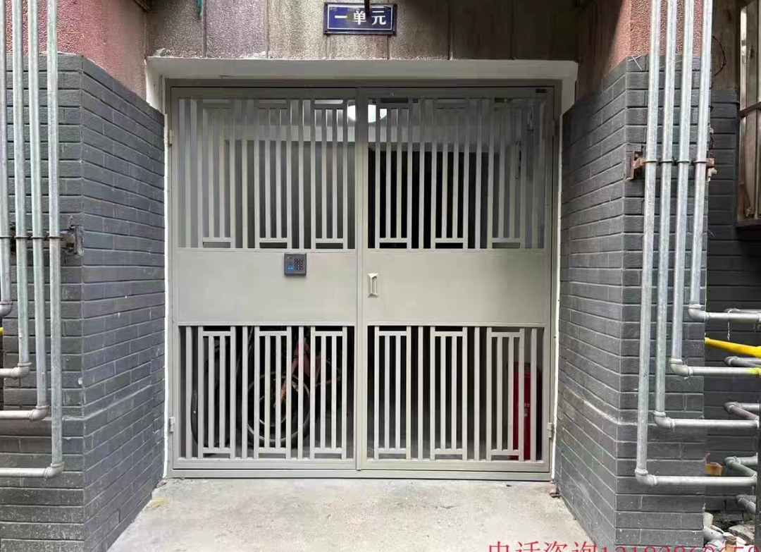 小区入户单元门定制楼宇门钢制栅栏门通风楼道门不锈钢楼宇防盗门(图7)