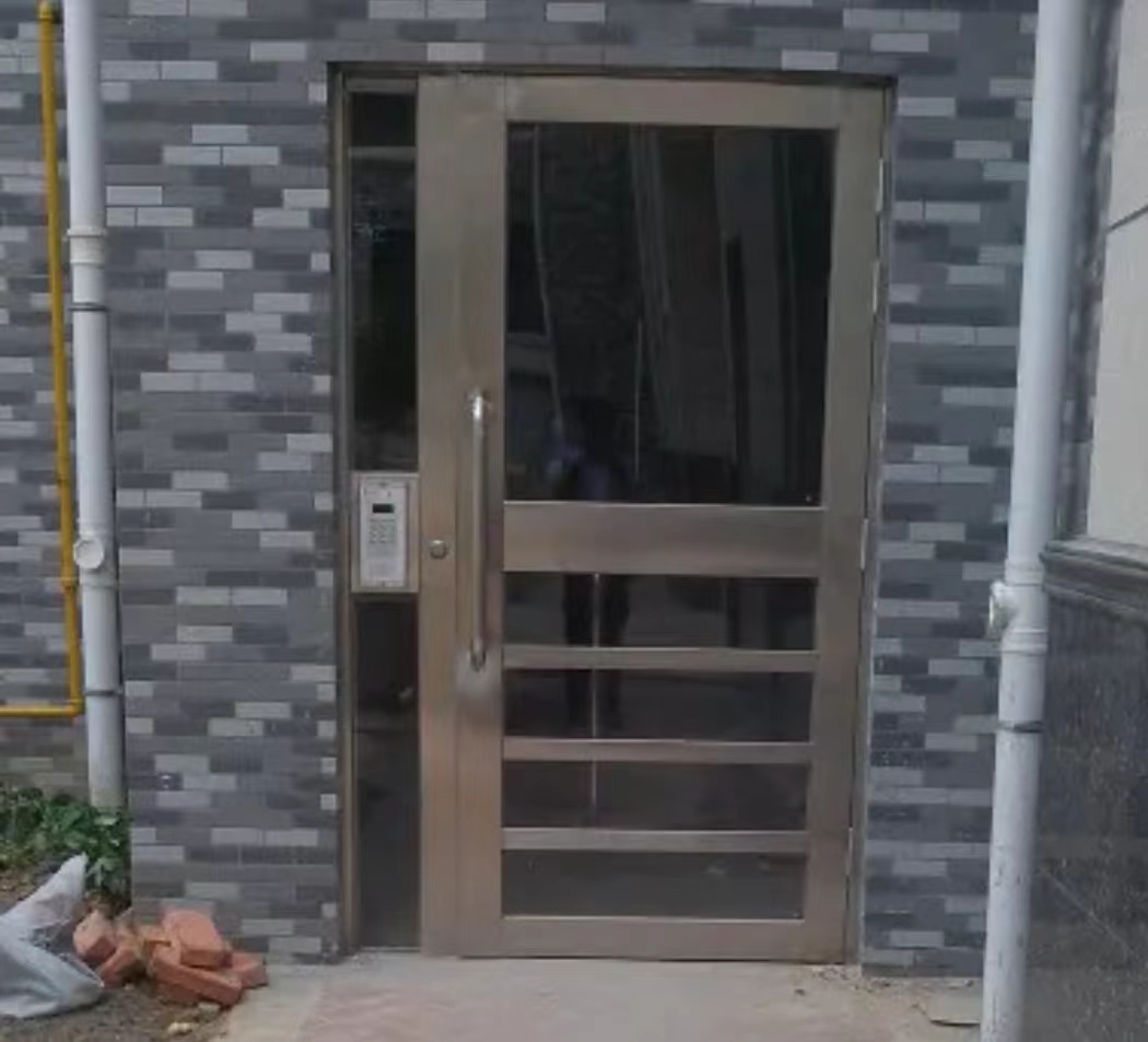 小区入户单元门定制楼宇门钢制栅栏门通风楼道门不锈钢楼宇防盗门(图10)