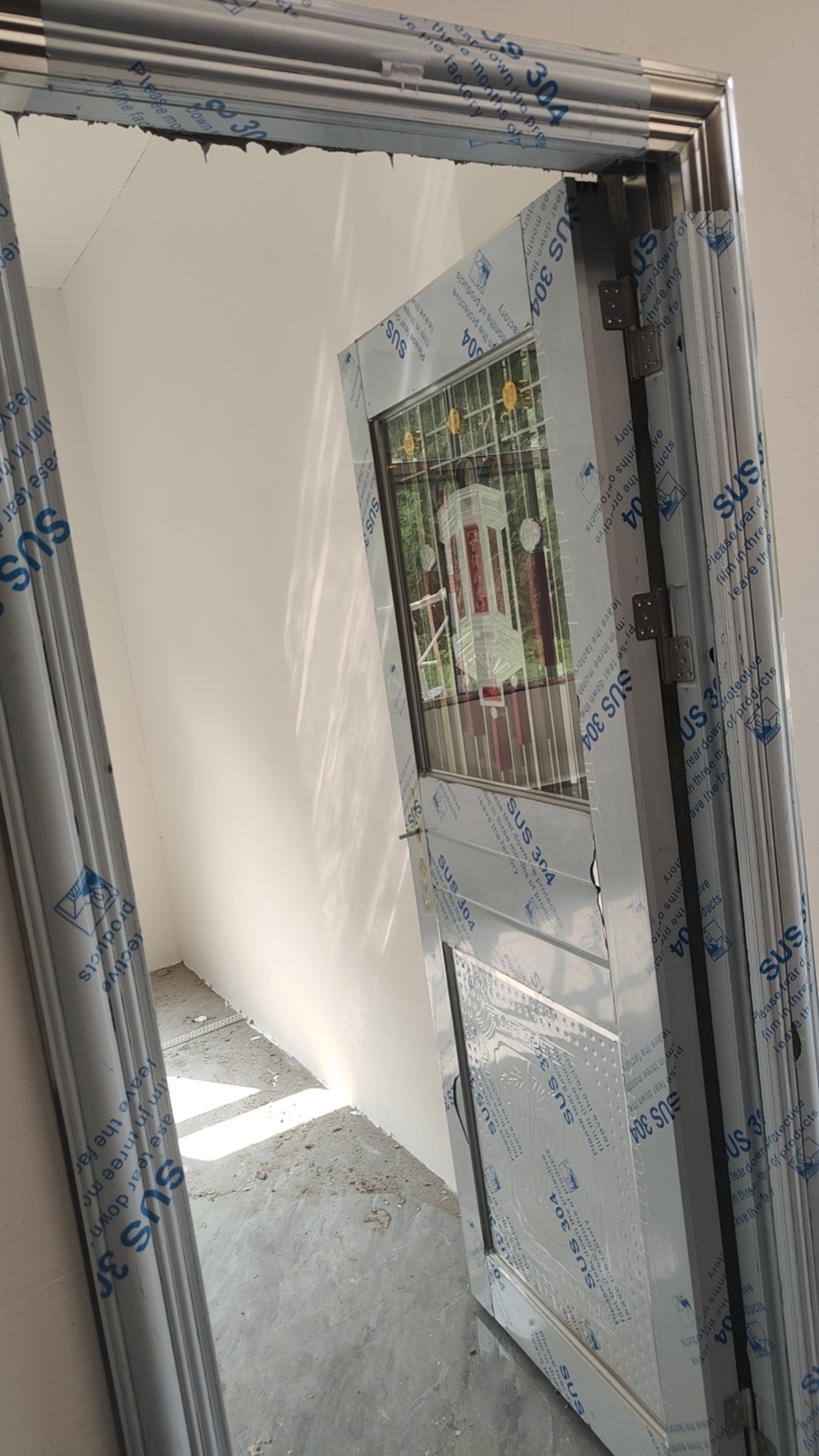 304不锈钢门加厚进户防盗门楼顶阳台门出租屋房门农村双开门定制(图8)