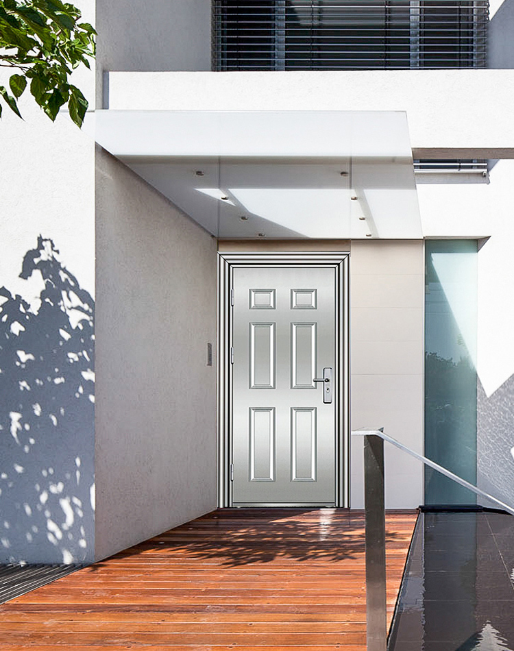 304不锈钢门防盗进户白钢农村入户201不绣钢工程钢质楼宇家用大门(图4)