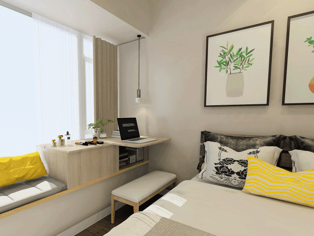 飘窗做成书桌_书桌飘窗利用做法图片_利用飘窗做书桌