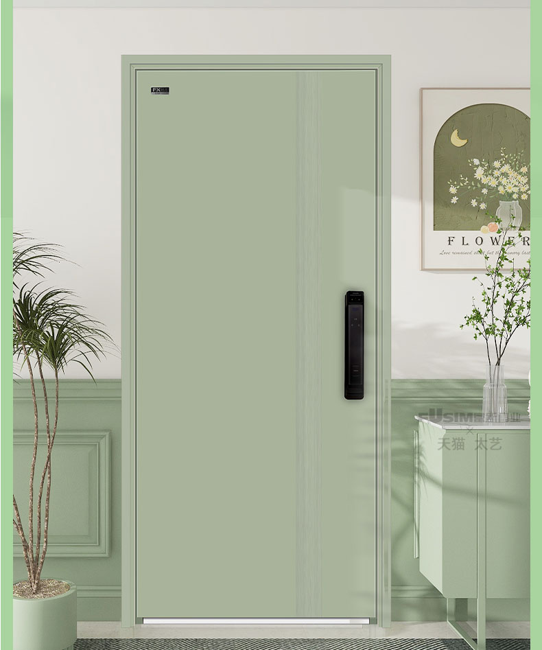 FX富新 多澜 甲级防盗门入户大门牛油果绿简约智能大非标定制4级(图4)