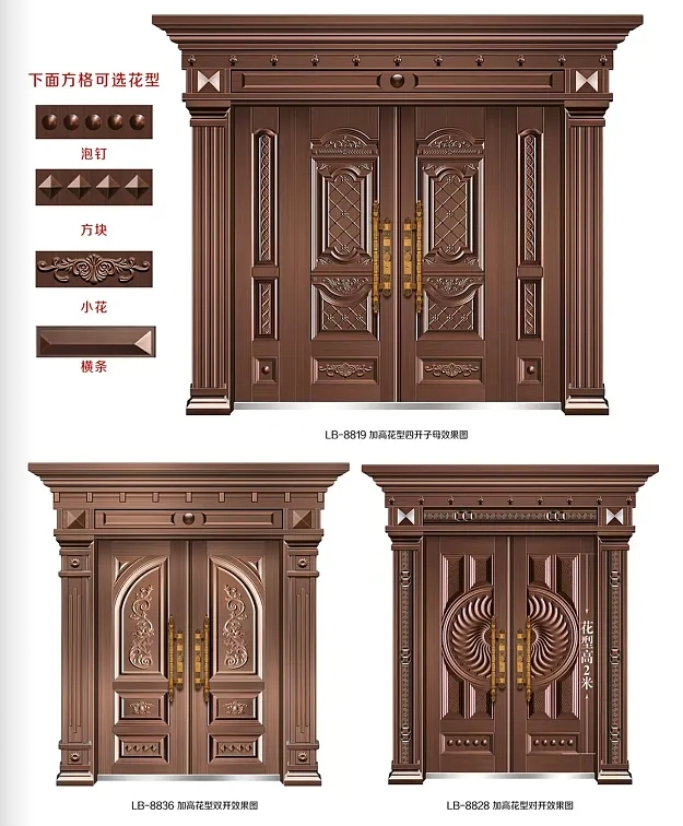 别墅大门模压非标大门自建房对开豪华大气进户门永康源头厂家(图8)